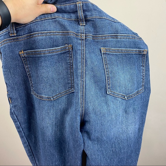 Cherokee bib denim overalls straight leg medium wash - Picture 6 of 8